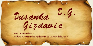 Dušanka Gizdavić vizit kartica
